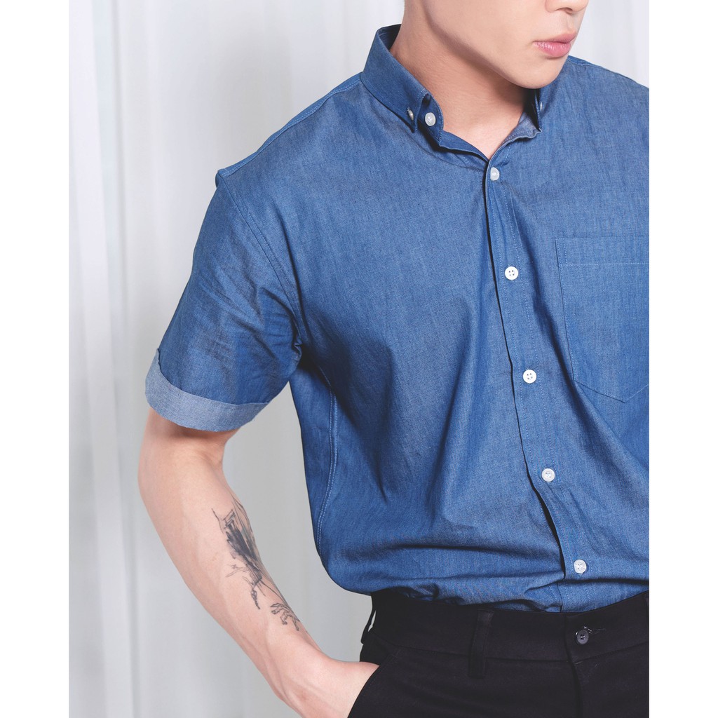 [Mã FASHIONMALLT4 giảm 15% tối đa 30K đơn 150k] Áo Sơ Mi Nam The Cosmo CARSON DENIM SHIRT 3 Màu TC1022093