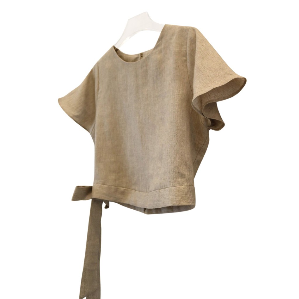 Áo croptop E.studio phối nơ bên eo