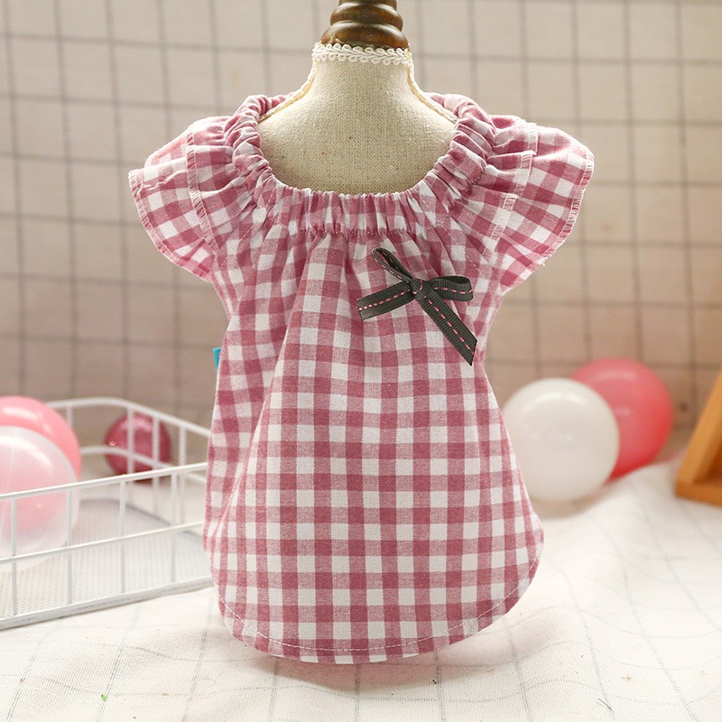 Áo caro tay bèo cánh tiên nữ tính cho thú cưng, chó mèo