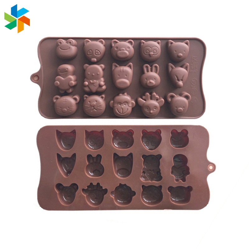 Khuôn Silicone Làm Bánh / Xà Phòng 15 Ô Hình Động Vật Dễ Thương Jp60Vn