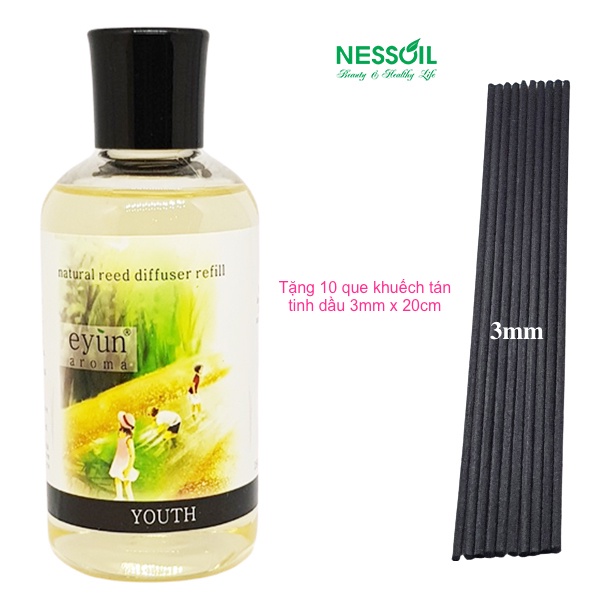 Tinh dầu Refill (thay thế, bổ sung) 180ml, hương Youth, dùng cắm que khuếch tán, rót vào bộ cắm đã cạn tinh dầu