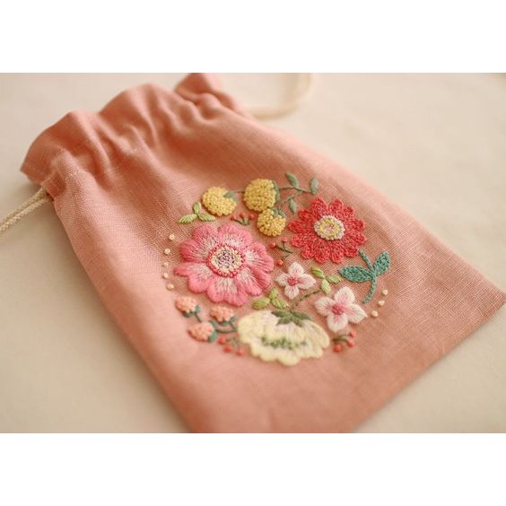 DIY Bộ kit nguyên liệu túi thêu TOTE/ TÚI SÁCH hoa lá vintage tự thêu đầy đủ handmade MEO SHOP