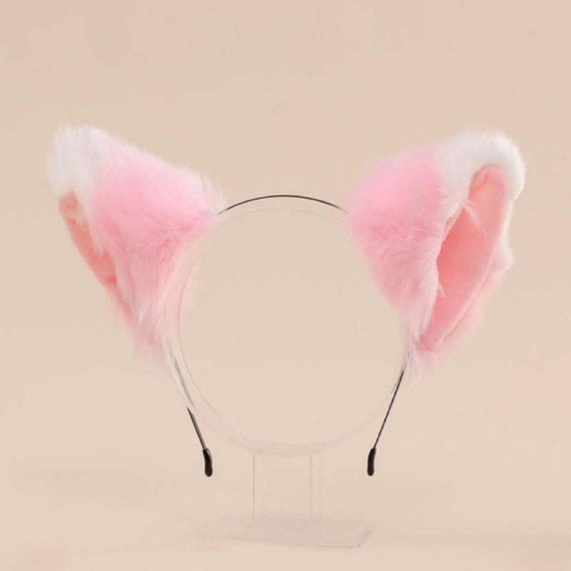 Băng Đô Tai Sói Bằng Lông Giả Màu Sắc Gradient Dành Cho Dịp Halloween