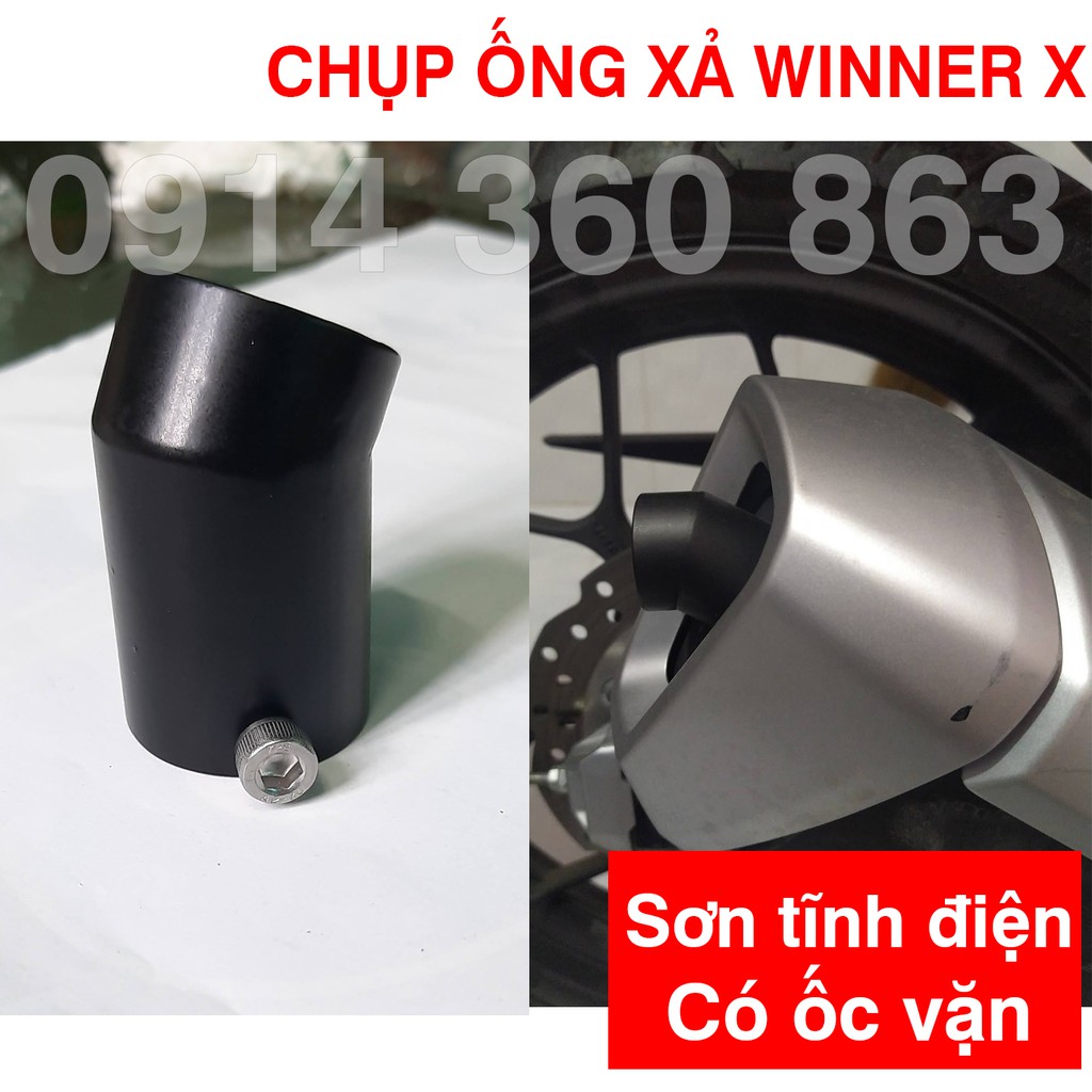 Chụp pô Winner X Sơn tĩnh điện, Chụp ống xả (Mẫu 2021)