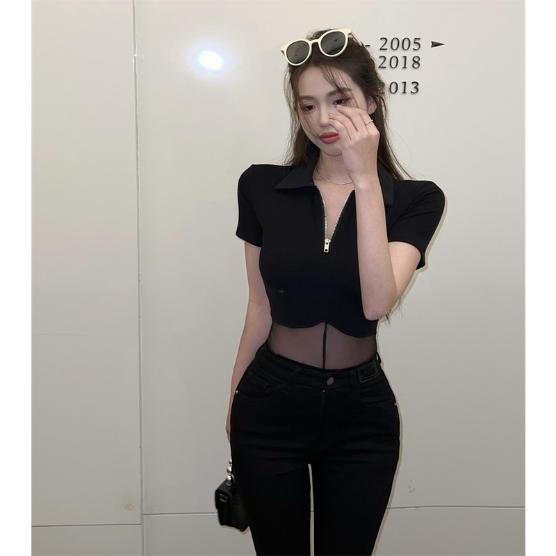 Áo Thun Lưới Tay Ngắn Thời Trang Dành Cho Nữ