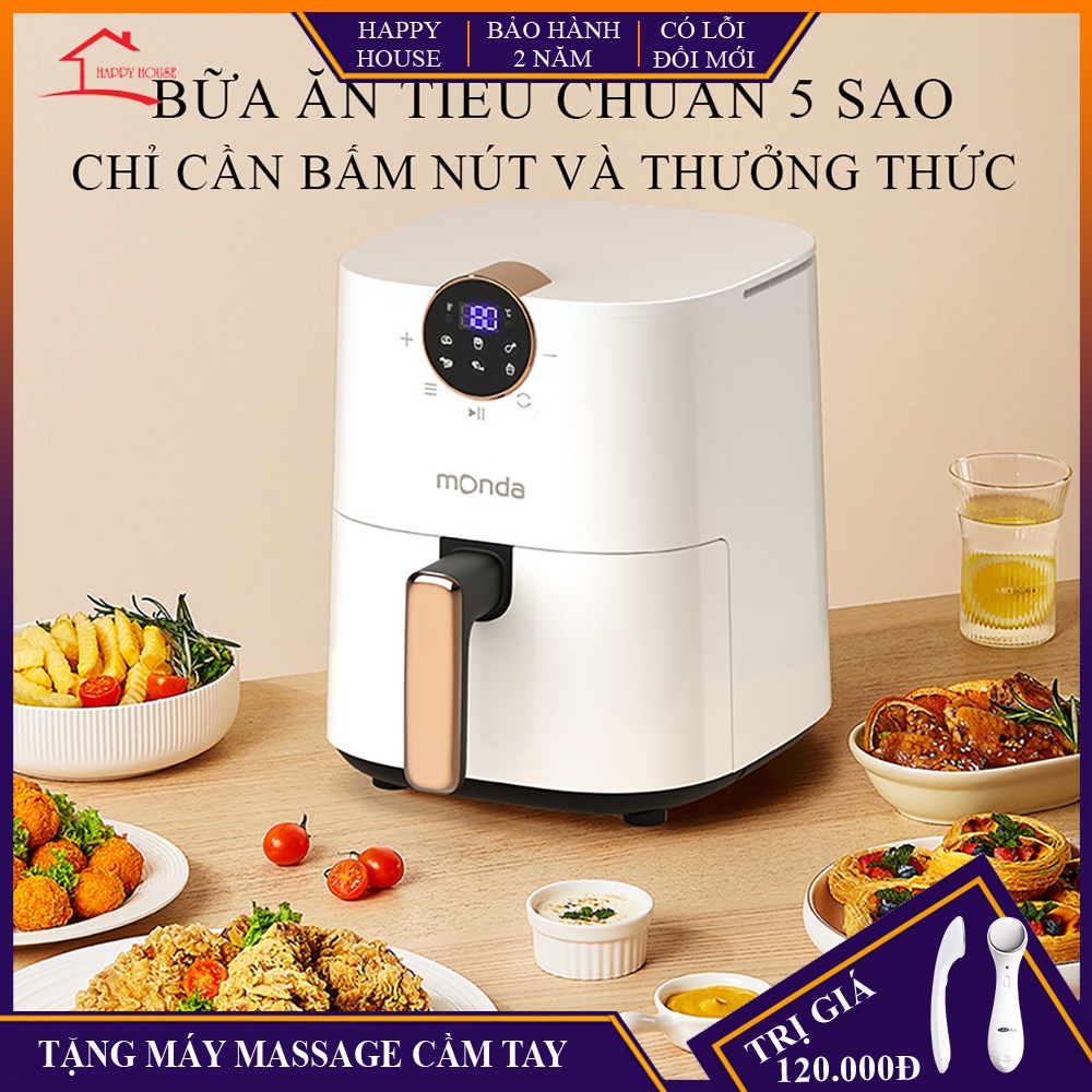 Nồi chiên không dầu màn hình điện tử cảm ứng, đa chức năng công nghệ Hàn Quốc siêu chống dính bảo hành 2 năm