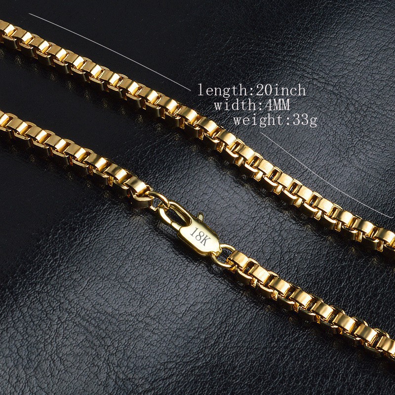 Dây chuyền vàng 18k, 20" 4mm/ lắc tay 20cm 4mm, vàng 18k dành cho nam MaleK-Gold