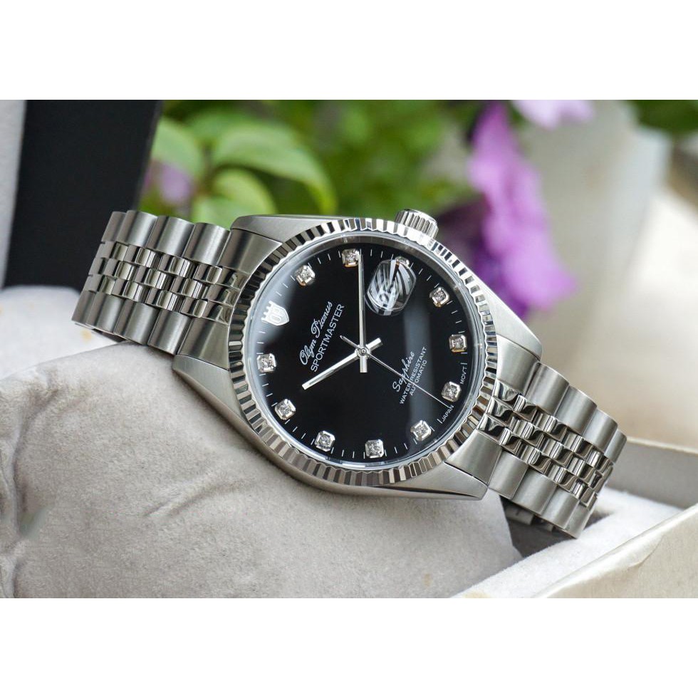 [Mã FARSBRT52 giảm 20% đơn từ 249K] Đồng hồ nam dây kim loại mặt kính sapphire automatic Olym Pianus OP89322 OP89322AGS