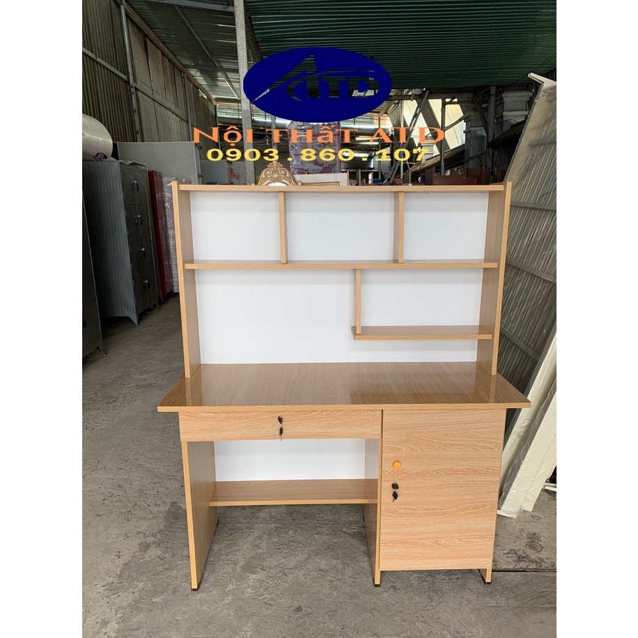 Bàn học gỗ ép công nghiệp loại 1 giá rẻ 80cm 1m 1m2 rộng rãi có kệ đựng sách tphcm