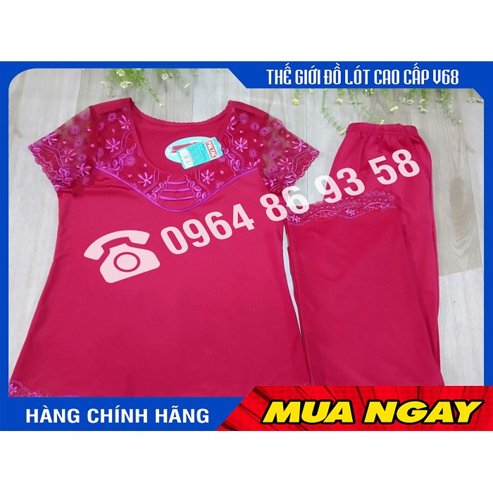 Bộ quần áo nữ mặc nhà, cộc tay quần dài thun lạnh Paltal 130506