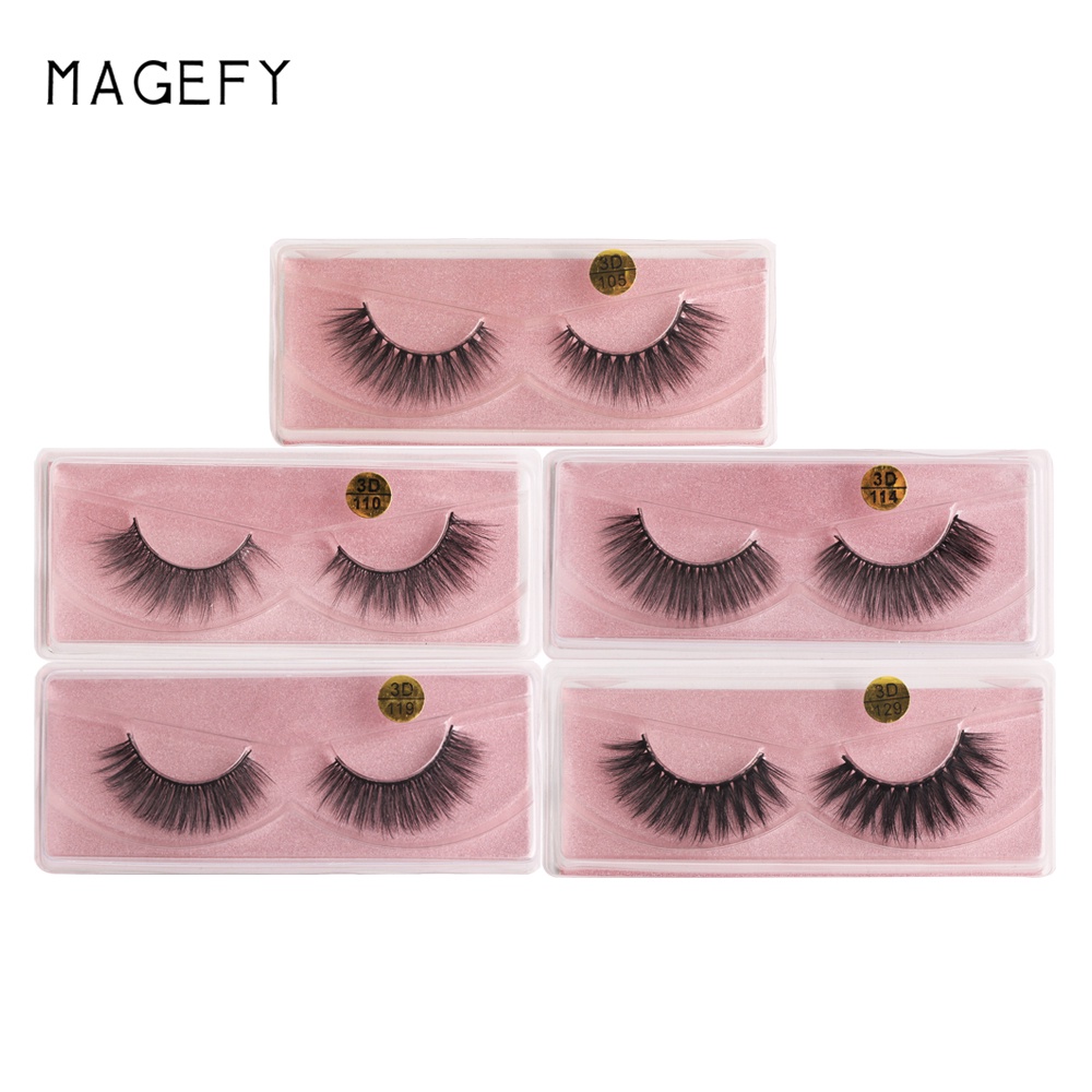 Cặp lông mi giả MAGEFY 3D sợi tơi và mềm mại siêu tự nhiên có độ cong sẵn