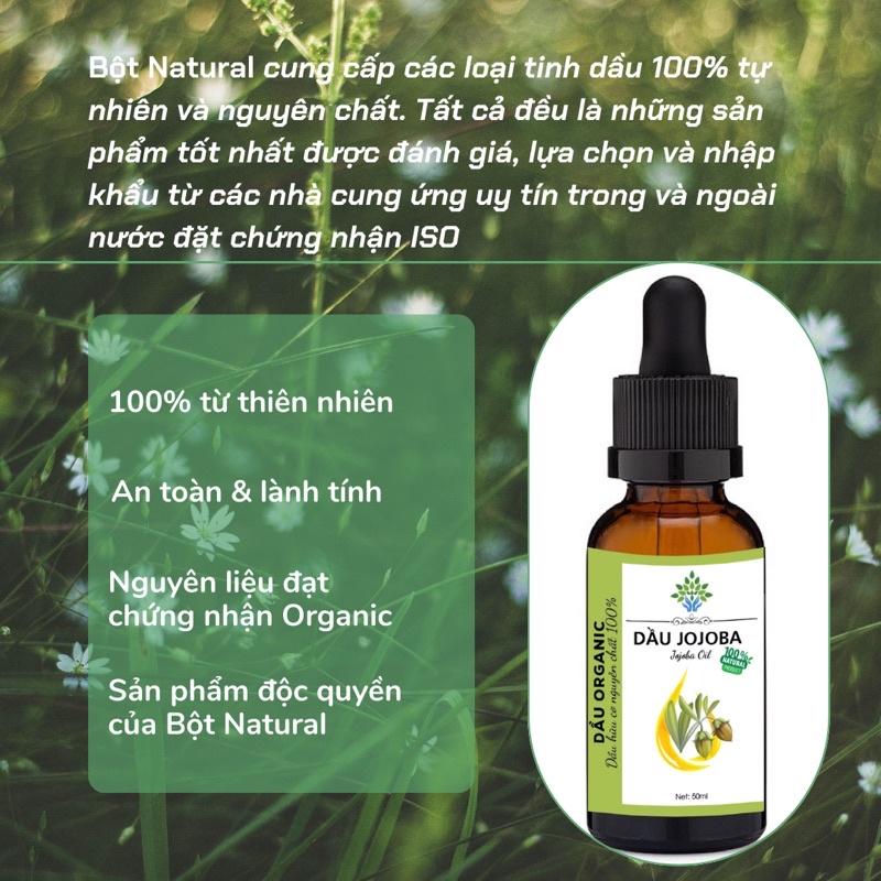 Dầu Jojoba nguyên chất 100% - Jojoba Oil Organic 10ml-50ml | Bột Natural