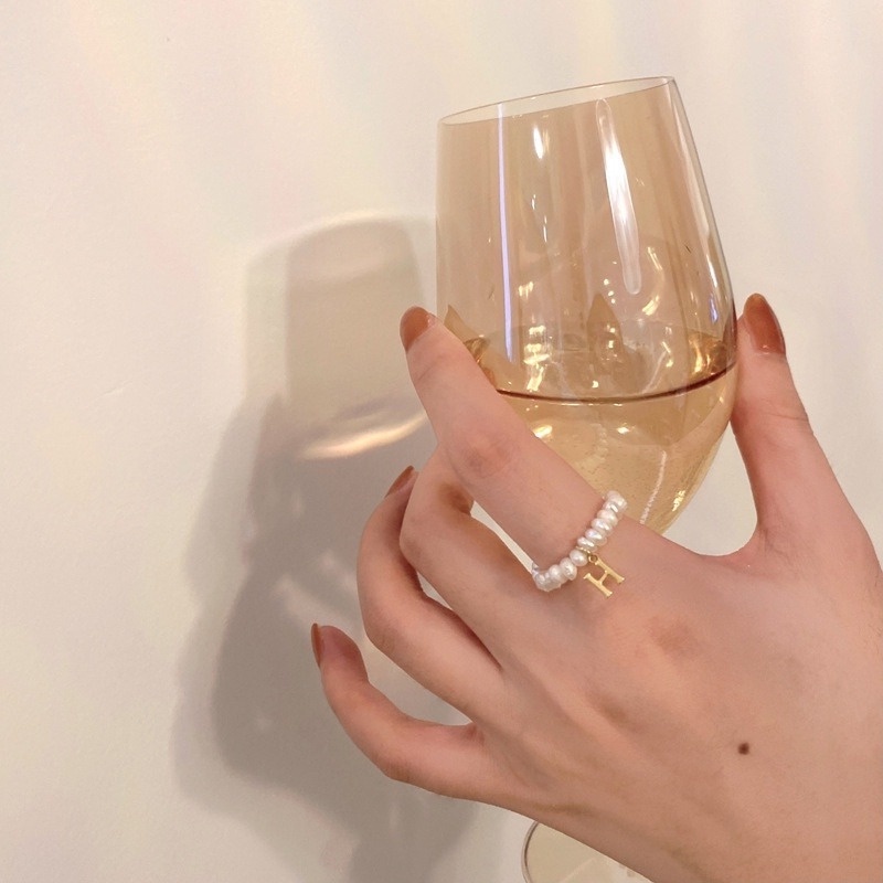 Nhẫn Mạ Vàng Hồng Đính Ngọc Trai Nhân Tạo Phong Cách Hàn Quốc Sang Trọng Cho Nữ