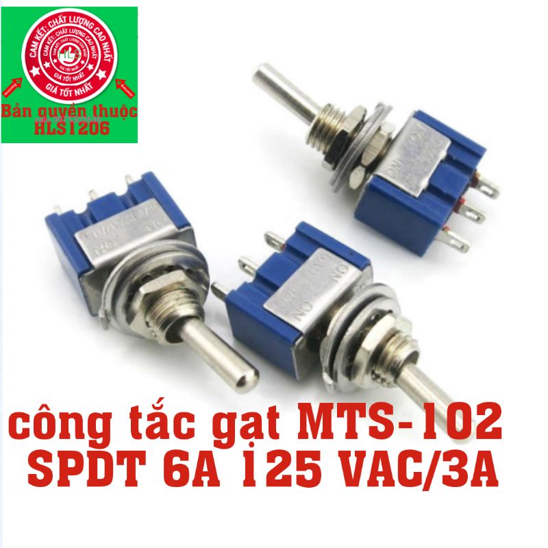 công tắc gạt mini MTS-02 SPDT 6A 125vac/3A 250 vac 3 chấu