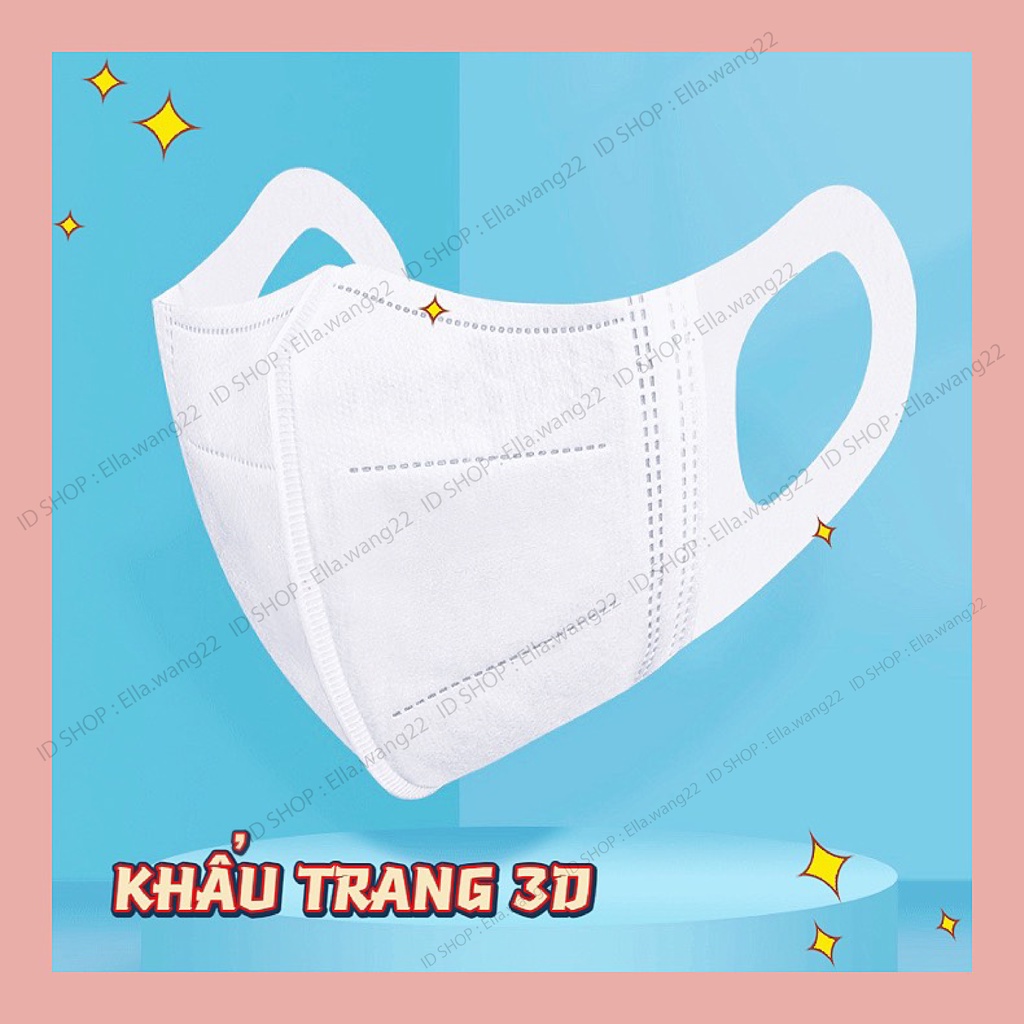 Khẩu trang 3D Màu trắng đen Quai đeo mềm mại Không bị đau tai