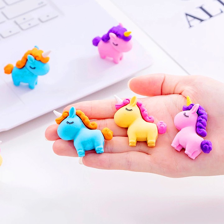 Gôm tẩy hình Unicorn đủ màu sắc sáng tạo chất cao su mềm tẩy sạch giúp bé hứng thú hơn với những giờ học BBShine – H034