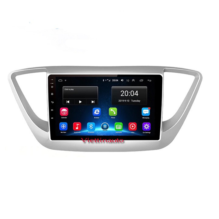 Mặt dưỡng lắp màn hình 9 In Huyndai Accent 2018 -2020 Kèm rắc nguồn