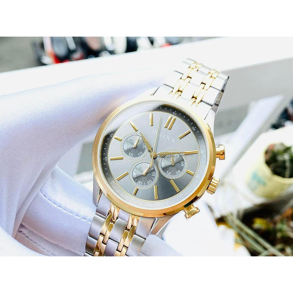 Đồng Hồ Nam BULOVA 98A215 Quartz Chronograph Chính Hãng Tặng Dây Da Cao Cấp