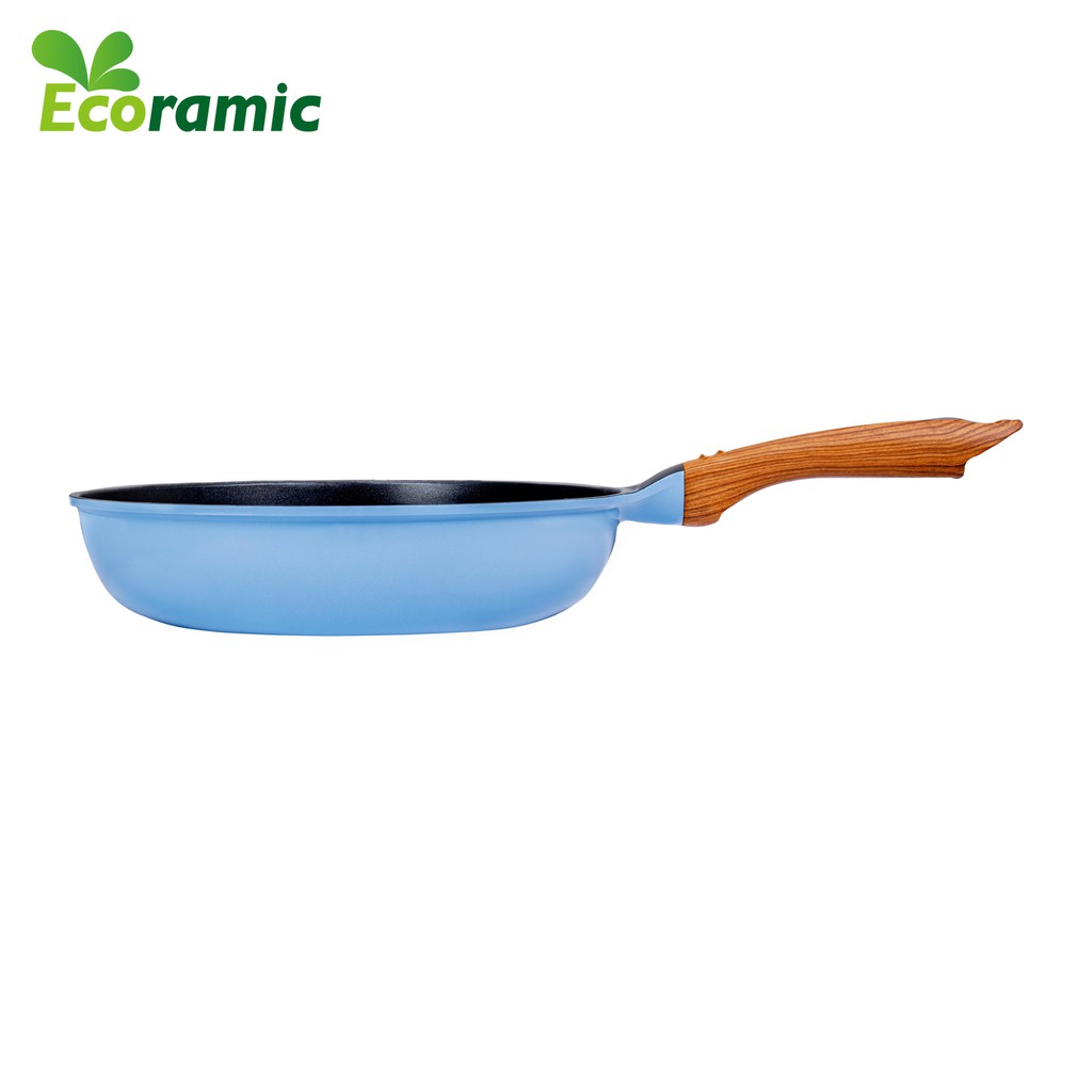 Chảo Đúc Gốm Sứ CERAMIC ECORAMIC đáy từ chống dính Size 15-20-26-28 Cm