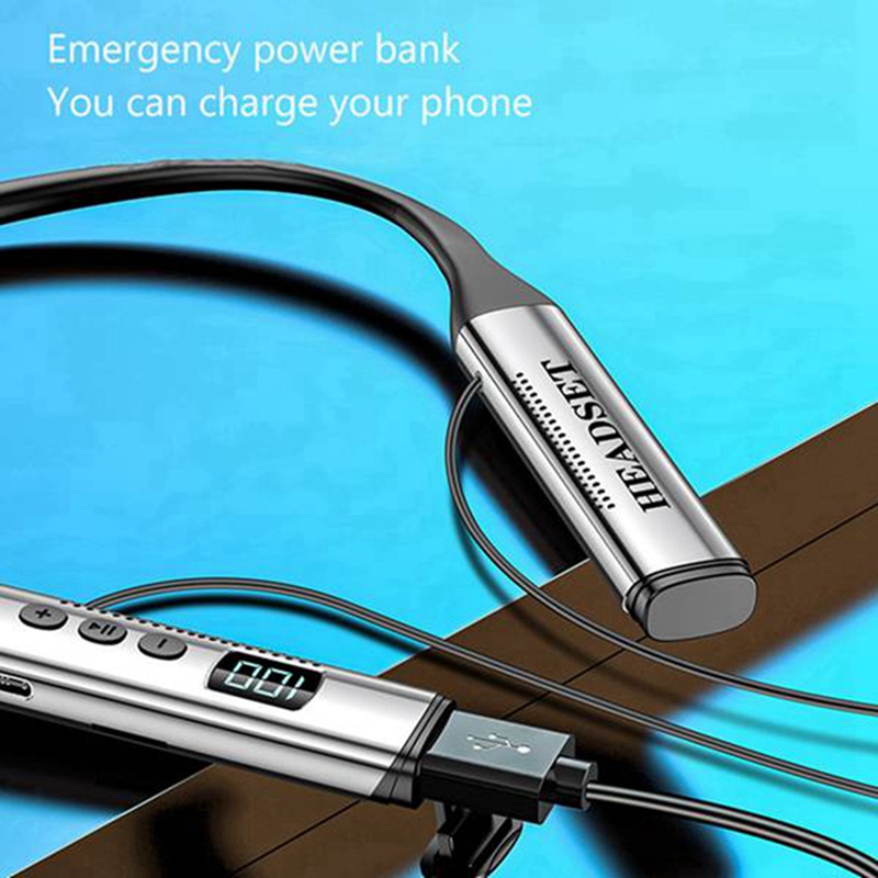 Tai Nghe Bluetooth 5.3 Đeo Cổ Thể Thao Trong Vòng 100 Giờ Kèm Bộ Truyền Tín Hiệu