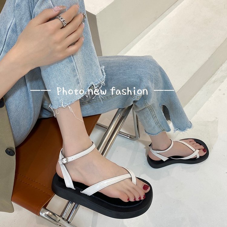 Sandal Hở Ngón Thiết Kế Mới Đế Bằng Cao Cấp Thời Trang