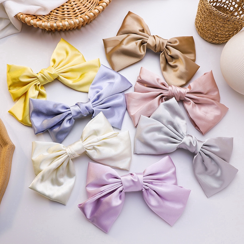 Kẹp Tóc Hình Nơ Màu Sắc Ngọt Ngào Phong Cách Hàn Quốc Dễ Thương Cho Nữ