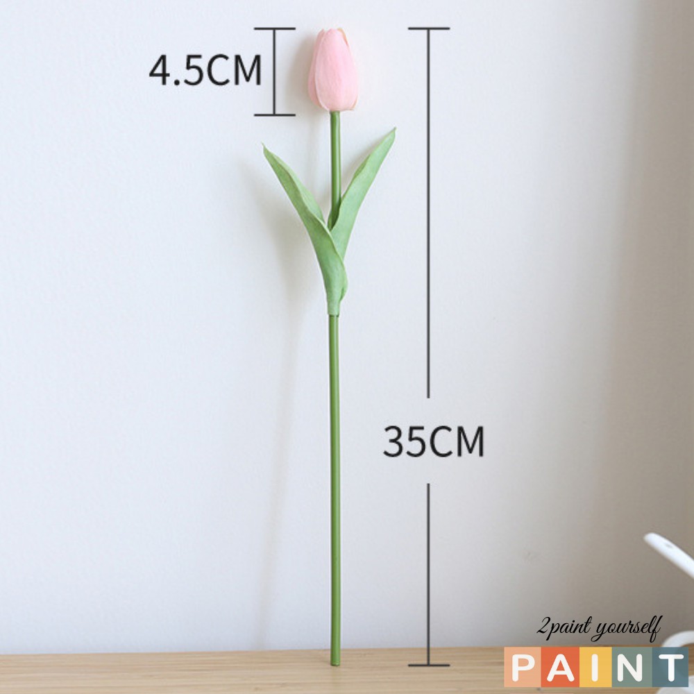 Hoa giả tulip decor trang trí bình thủy tinh, lọ hoa để bàn 2PAINT