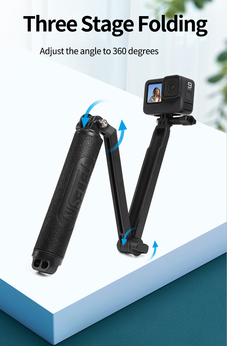 Gậy Selfie Stick TELESIN cầm tay cho Gopro , Action Camera, tay gấp ,đa chức năng, gậy chụp ảnh tự sướng