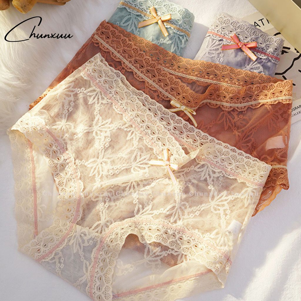 Quần lót nữ Chunxuu chất liệu ren gấm cao cấp họa tiết hoa phối viền ren mềm mịn thoáng  - QC108