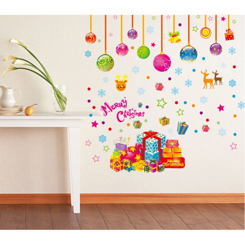 Decal trang trí Đêm Giang Sinh sắc màu cho Bé