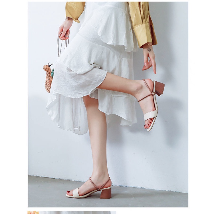 Giày Cao Gót CK Gót Vừa Đa Năng Mùa Hè Cho Nữ