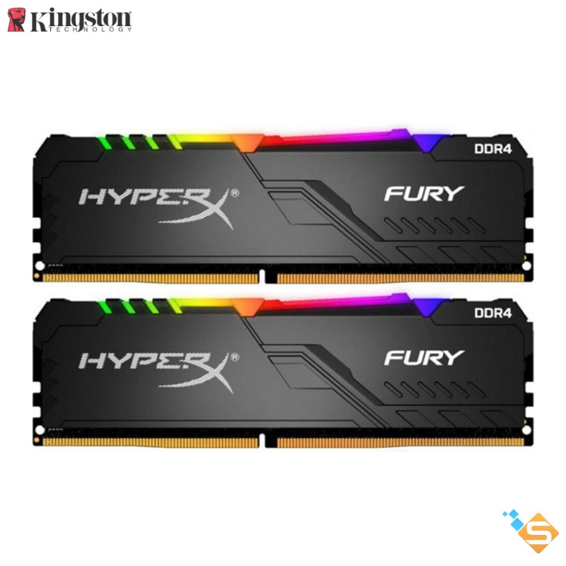 RAM PC Kingston HyperX Fury Beast RGB 32GB 16GB 3200MHz DDR4 (Kit of 2) - KF432C16RBAK2/16 - Bảo Hành Chính Hãng 3 Năm