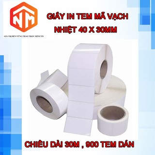 Giấy in tem trà sữa 40x30mm, tem nhãn Decal nhiệt - Giấy In Mã Vạch - Nhật Minh