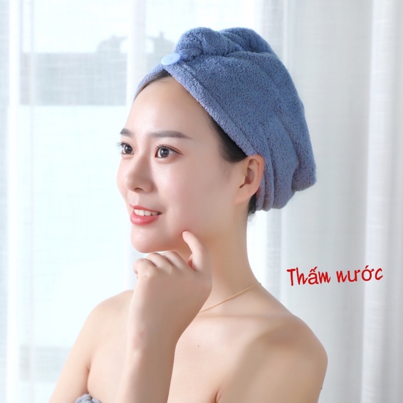Khăn Trùm Khô Tóc, Ủ Tóc Hút Nước, Chăm Sóc Tóc Sau Khi Tắm