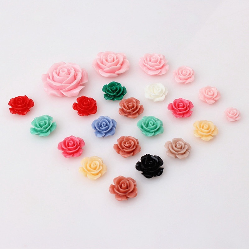 Set 50 phụ kiện trang trí hình hoa hồng xinh xắn