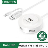 Hub Chia USB 2.0 1 ra 4 + OTG Cao Cấp Ugreen 20278 20271 Chính Hãng CR106