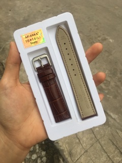 Dây đồng hồ Italy da bò vân cá sấu khóa bạc[Tặng kèm Tool thay dây, chốt lắp dây]