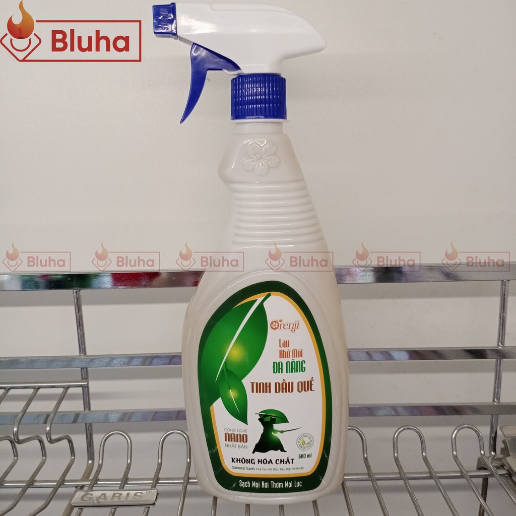 Nước lau bếp, xịt bếp, lau đa năng Orenji hương quế 600ml Công nghệ NANO bạc từ Nhật Bản an toàn không hóa chất