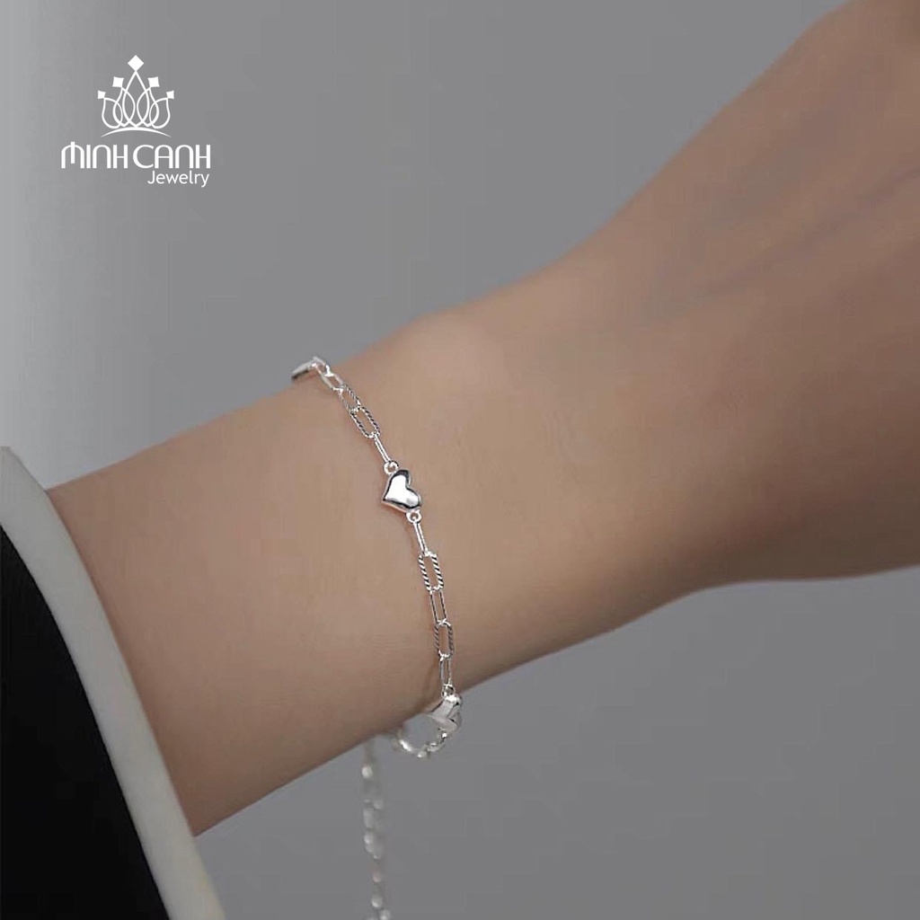 Lắc Tay Mắt Xích Trái Tim Bạc 925 - Minh Canh Jewelry