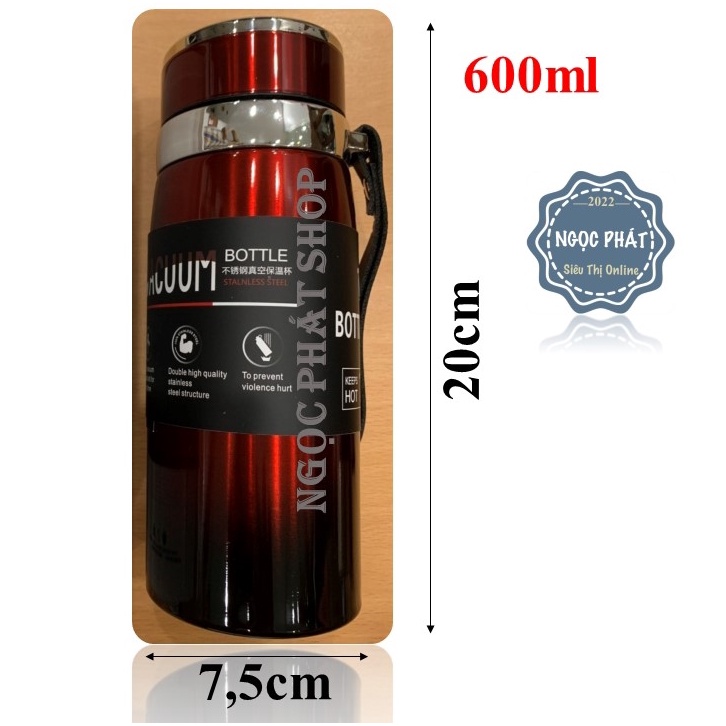 Bình Nước Giữ Nhiệt - Ruột Inox 316 Giữ Nóng Lạnh Lâu, Vỏ 304 Dày Không Rỉ, Sạch Anh Toàn