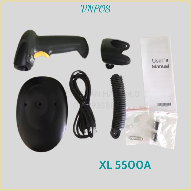 [NHẬP THIE9 GIẢM 9%] Máy quét mã vạch cầm tay KPOS XL5500A - Súng scan mã Barcode 1D dùng trong Cửa hàng, Siêu thị