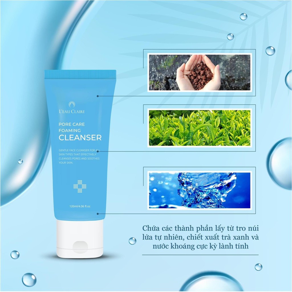 Sữa Rửa Mặt HÀN QUỐC Leau Claire - Pore Care Foaming Cleanser - (Nhập khẩu )