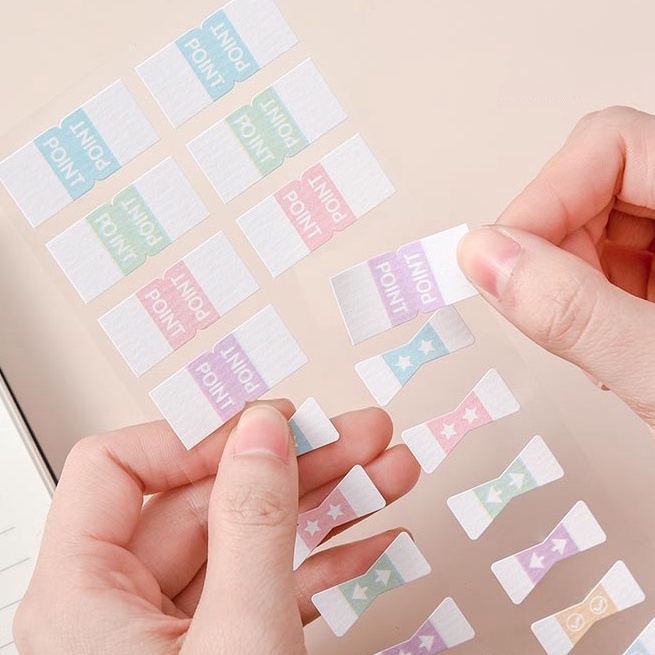 Bộ 8 Giấy Dán Ghi Chú Hai Mặt Màu Macaron Phong Cách Retro