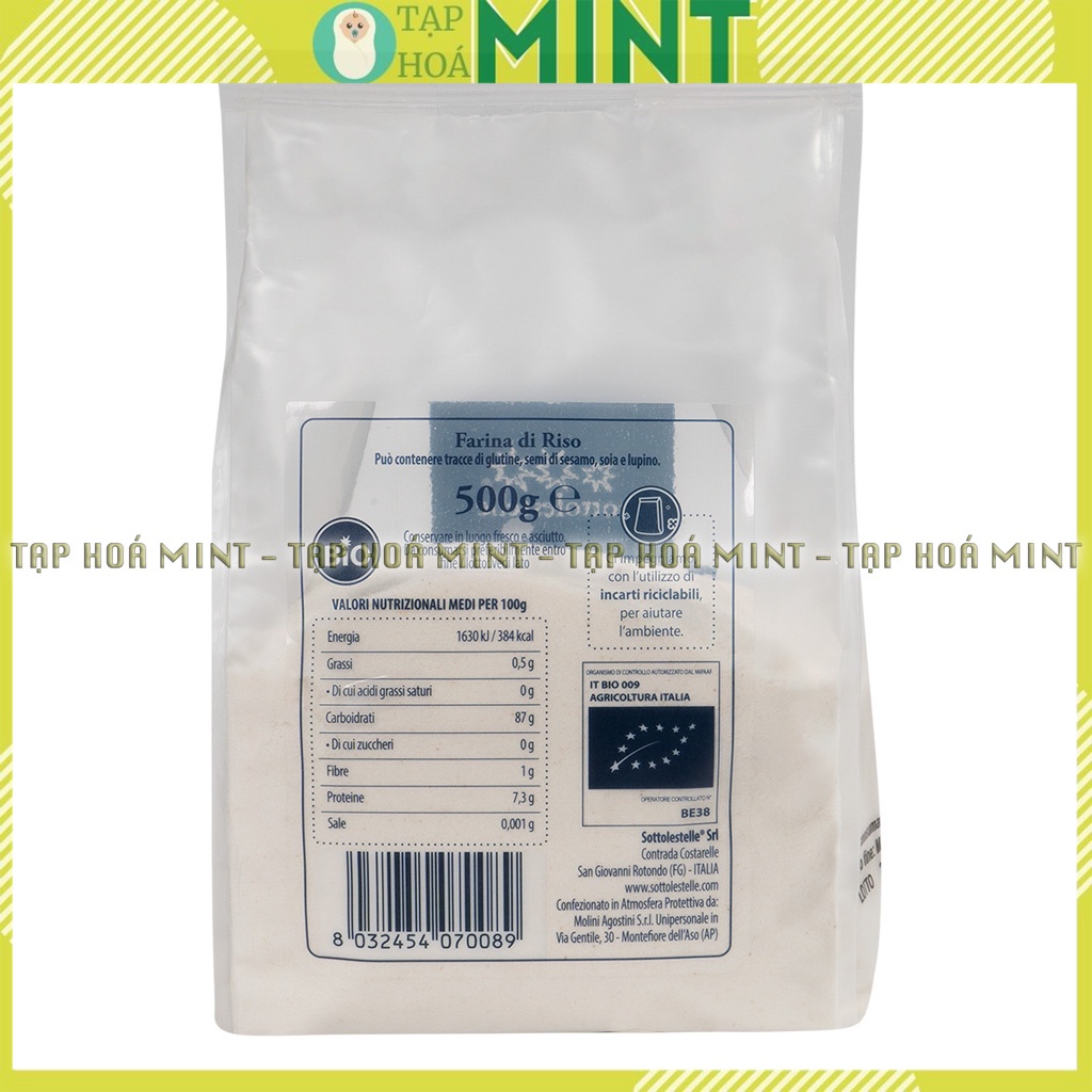 Bột gạo hữu cơ Sattolestelle gói 500g cho bé ăn dặm - Tạp hoá mint