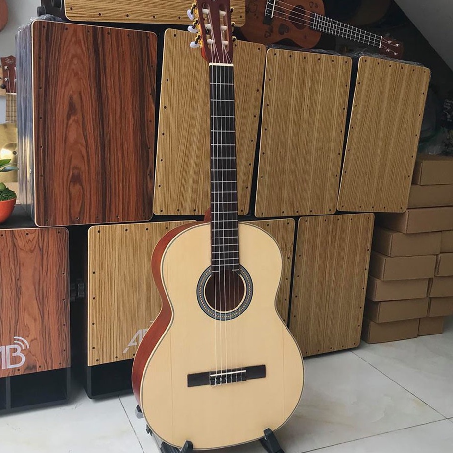 Đàn guitar classic Svc2 - Đàn gỗ thịt nguyên tấm có ty chống cong - Tặng phụ kiện và bảo hành 1 năm