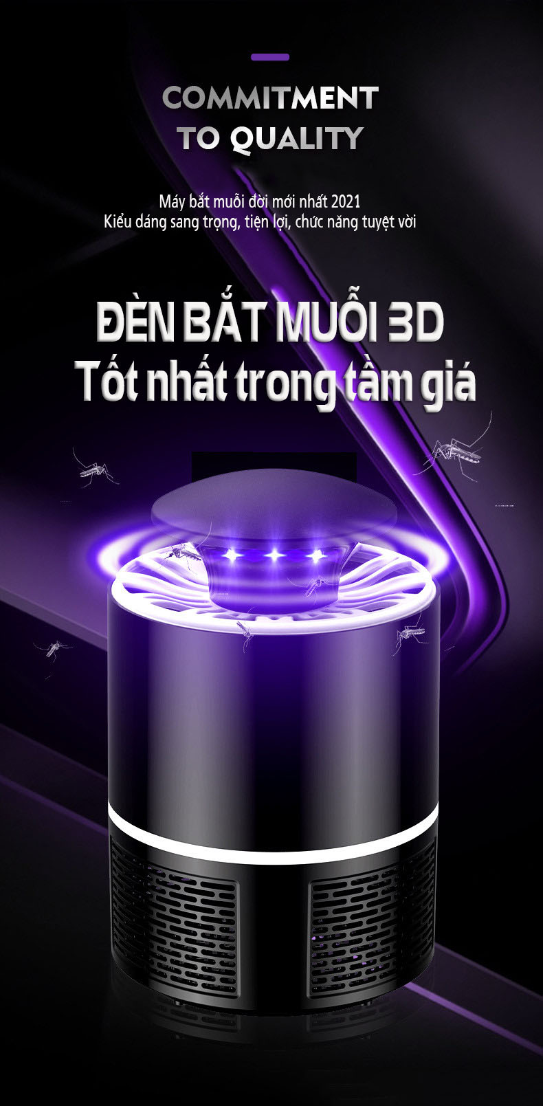 Đèn ngủ , đèn đuổi muỗi 3D sóng siêu âm