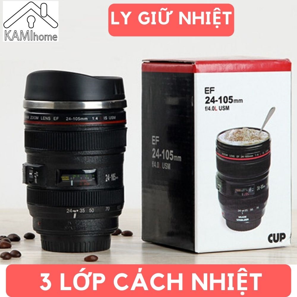 Ly giữ nhiệt Độc đáo ❤️Ống kính máy ảnh❤️ bình cốc cách nhiệt 400ml