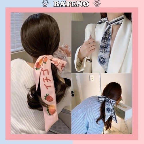 Khăn lụa buộc tóc Bateno thời trang phụ kiện đa năng thời thượng SC40