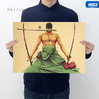 Poster Dán Tường In Hình Nhân Vật Luffy Hoạt Hình Anime 8 Kiểu Diy