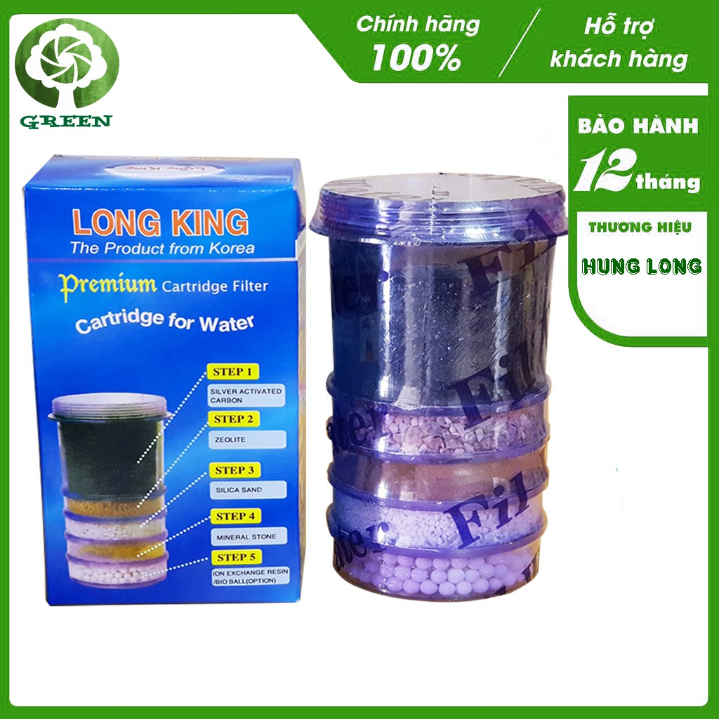 Linh kiện Trụ lọc 5 tầng Long King dùng cho bình lọc nước Hưng Long, Long King